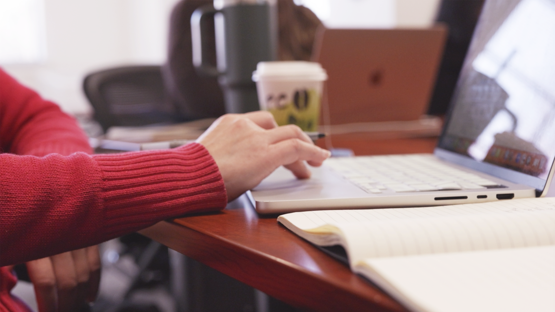 Students using computers in a training session